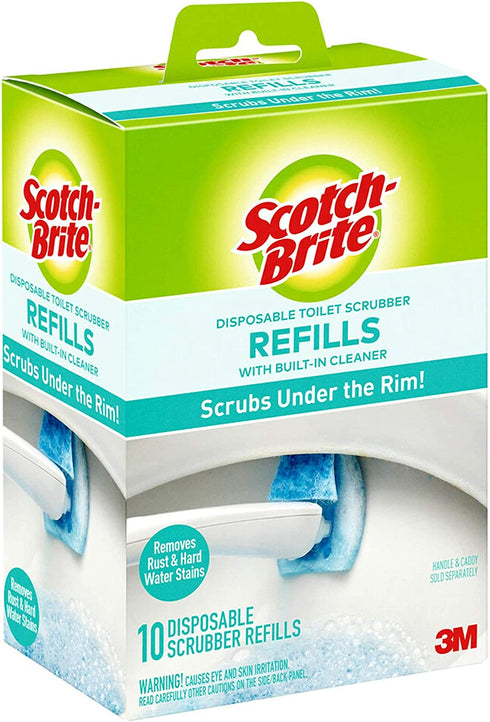 Scotch-Brite Disposable Toilet Scrubber Refills, Removes Rust & Hard Water Stains, 10 Disposable Refills