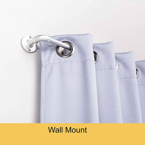 Kenney Adler 5/8" Indoor/Outdoor Rust-Resistant Wrap Around Curtain Rod, 48-84", Brushed Nickel