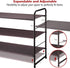 Simple Trending 3-Tier Stackable Shoe Rack, Expandable & Adjustable Fabric Shoe Shelf Storage Organizer, Bronze