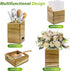 Drip Protection Wooden Utensil Holder 100% Acacia wood kitchen cutlery organizer storage for countertop with water absorbent diatomaceous earth mat to keep your utensils dry and clean