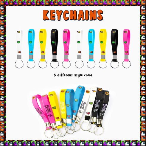 YAOO us Birthday Party Supplies for Kids, 100 Pcs Party Favors - Key Chain, Gift Case, Bracelet, Shoe Charm, Button Pins, Sticker for Video Game Theme Party