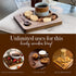 Small Wood Tray for Eating - Individual Acacia Wood Serving Tray - Natural Wooden Plate for Food & Drinks - Small Wooden Tray for Breakfast - Tea Coffee and Snacks - with Acacia Spoon
