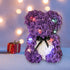 Rose Bear --Over 250+ Flowers on Every Rose Teddy Bear -Gifts for Women Gifts for mom?Anniversary's, Birthdays, Bridal Showers,Valentine's Day,Mothers - Clear Gift Box Included (gray, 10inch) (purple)