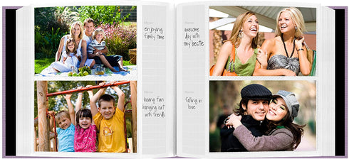 Fabric Frame Cover Photo Album 200 Pockets Hold 4x6 Photos, Misty Lilac