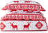 EHEYCIGA Red Printed Quilt Set Queen Christma Reindeer Snowflakes Reversible Holiday Home Décor - Bedspread Coverlet.