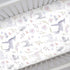 NoJo Super Soft Floral Deer Nursery Mini Crib Fitted Sheet, Grey, Light Blue, Pink, White