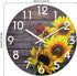 Lumuasky Sunflowers Wooden Wall Clock, 12 Inch Battery Operated Silent Non Ticking Round Retro Decorative Clock for Bathroom, Bedroom, Living Room, Kitchen, Office, School (Butterfly)