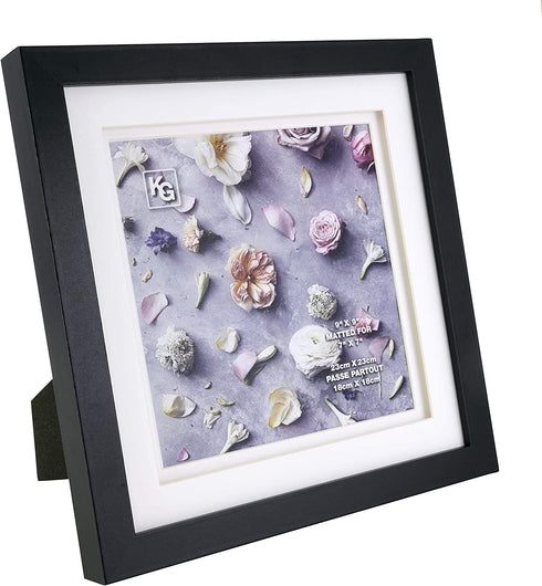 Kiera Grace PH00670-7INT kieragrace KG Morgan Double Mat 9-Inch, Black Picture Frame, 9x9