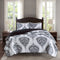 Comfort Spaces Coco 2 Piece Quilt Coverlet Bedspread Ultra Soft Printed Damask Pattern Hypoallergenic Bedding Set, Twin/Twin XL, Black