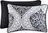 Comfort Spaces Coco 2 Piece Quilt Coverlet Bedspread Ultra Soft Printed Damask Pattern Hypoallergenic Bedding Set, Twin/Twin XL, Black