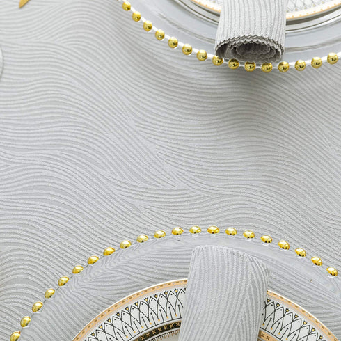 Lipo Tablecloth Jacquard Swirl Design-Waterproof Table Cloth for Rectangle Tables Wrinkle Oil Free-Outdoor Parties Dinning Table Covers Kitchen Decor-Light Grey Table Cloths Rectangle 60 X 84