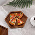Acacia Wood Hexagon Serving Trays Set of 2 Wooden Platters for Home Decor Coffee Table for Fruit Salad Pizza Cheeses Dessert Plate The Perfect Centerpiece Decoration for Your Dining or Living Room
