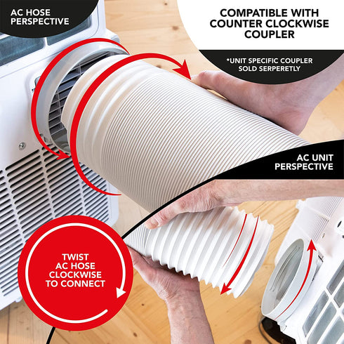 Kraftex Air Conditioner Hose. Portable Exhaust Vent with 5.9" Diameter, Clockwise Thread & Length up to 80". Compatible with LG many Portable Air Conditioners