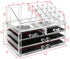 Ikee Design Clear Makeup Organizer Clear Cosmetic Storage Organizer, Makeup Organizer for Cosmetics, Jewelry, Hair Accessories, Cosmetic Display Case for Vanity, Bathroom Counter or Dresser
