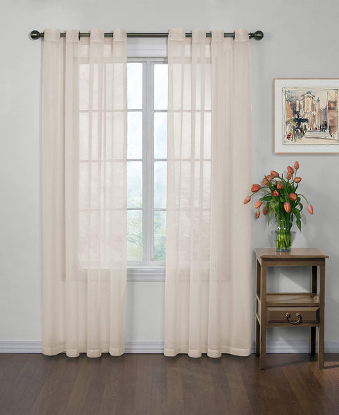 Curtain Fresh Arm and Hammer Odor Neutralizing Sheer Curtain Panel, 63L x 59W in., Ivory