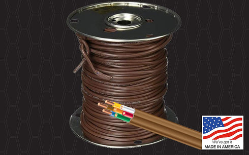 Southwire 64169622 5 Conductor 18/5 Thermostat Wire, 18-Gauge Solid Copper Class 2 Power-Limited Circuit Cable, 50-Feet, Brown