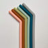 Simka Rose Reusable Silicone Straw - Thick, Wide and Flexible - Perfect for Smoothie or Coffee Tumbler - Multicolor - Set of 6 (Bent 10 Inch)
