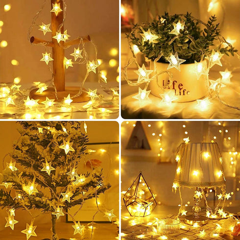 Extra-Long Star String Lights for Ramadan Decorations, 75FT 200 LED Plug in Fairy String Lights, 8 Modes Twinkle Star Lights for Indoor, Outdoor, Wedding Party, Christmas Tree, Garden (Warm White)