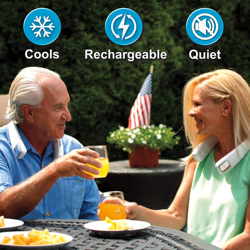 Ontel Arctic Air Freedom Portable Personal Air Cooler and Personal 3-Speed Neck Fan, Hands-Free Light-weight Design, Cordless and Rechargeable