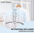 TOPIA HANGER 5 in 1 Multi Layer Clothing Hanger with Anti-Slip EVA Sponge (2 Pack), Duty Space Saving Clothes Metal Hanger, Closet Organizers and Storage for Tank Tops, Shirt,Sweater,Coat- Grey CT25G