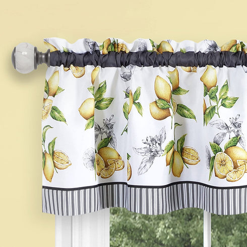 Achim Home Furnishings, Yellow Lemon Drop Tier and Valance Window Curtain Set, 58" x 24" (LDTV24YL12)