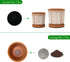 Set of 2 Terracotta Pots, 4 Inch & 6 Inch, Planter Pots for Plants with Drainage Holes and Saucers, Terracotta/White, Small, 31-958-A-1