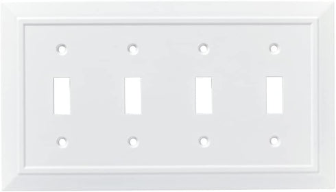 Franklin Brass W35251-PW-C Classic Architecture Quad Switch Wall Plate/Switch Plate/Cover, White