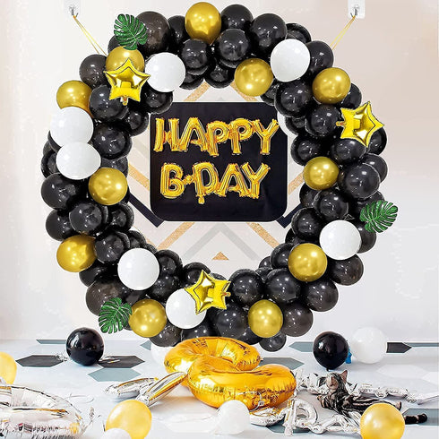 Elecrainbow 62 Inch Large Size Round Backdrop, Reusable Circle Frame Balloon Kit for Party, Birthday, Wedding, Graduation, Baby Shower, Photo Background, Tools and Balloons Included, 52 Pieces (62 Inch)