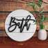 Modern Rustic 3D Bath Sign,Shiplap Farmhouse Bathroom Round Sign for Wall Hanging Decor, Handcrafted œBath? Sign Home Wooden Sign (White)
