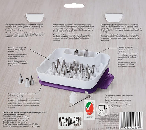Wilton Piping Tips Set for Cake Decorating, 22-Piece