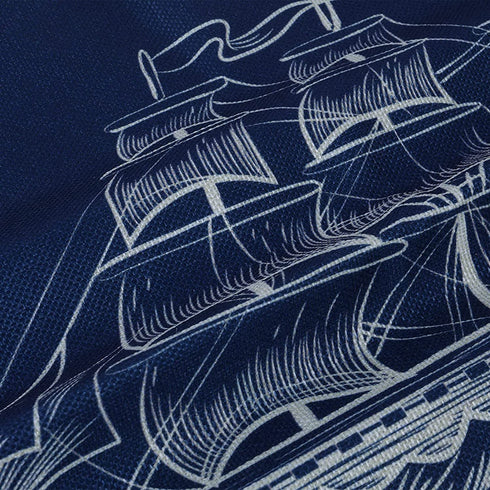 Bonhause Nautical Navy Blue Throw Pillow Covers 18 x 18 Inch Set of 4 Anchor Lighthouse Sailboat Compass Decorative Pillow Cases Linen Cushion Covers for Sofa Couch Bed Home Decor