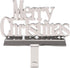 BIRDROCK HOME Merry Christmas Stocking Holder for Mantle - Christmas Decorations - Holiday Greetings - Mantle Fireplace Topper - Decorative Metal Hanger for Stockings - Home D©cor