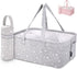 StarHug Baby Diaper Caddy Organizer - Baby Shower Basket | Large Nursery Storage Bin for Changing Table | Car Travel Tote Bag | Newborn Registry Must Have | Bonus Bottle Cooler | Gray