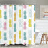 RosieLily Pineapple Shower Curtain Fruit Shower Curtain Summer Shower Curtain Blue Yellow Pineapple Bathroom Decor Fabric Tropical Hawaii Shower Curtain Set with 12 Hooks, 72"x 72"