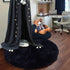 PAGISOFE Extra Soft 4x4 Round Navy Rug Circle Rugs for Kids Bedroom Fluffy Carpets and Shaggy Rugs Small Children Rug Furry Teepee Mat Comfy Reading Rug Circular Rug,Area Rugs for Girls Boys Baby Room