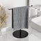 Giffgiss Towel Holder, T-Shape Modern Hand Towel Stand for Bathroom, Kitchen or Vanity, Height 12", Free-Standing Matte Black Countertop Towel Rack with Weighted Balanced Base