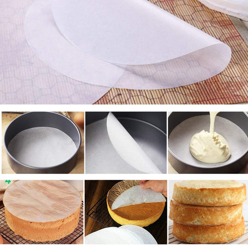 Springform Cake Pans - 4" 7" 9" Non-stick Round Bakeware Cake Pan and 150-piece Parchment Paper Liners (BLACK)
