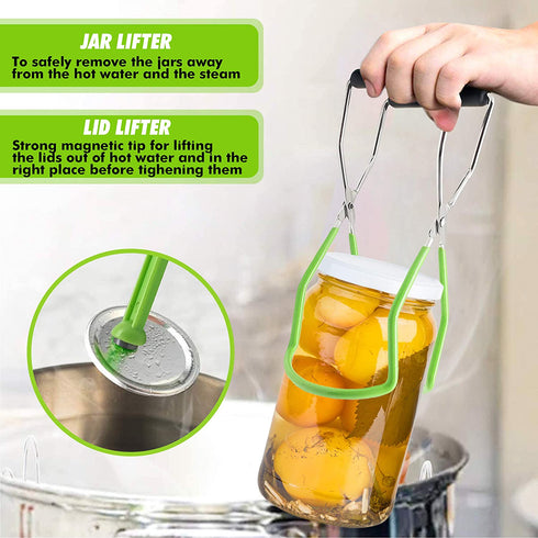 Supa Ant Canning Supplies - Canning Kit for Beginner, Home Canning tools for Canners, Food Grade Stainless Steel Canning Accessories - Canning set - Canning Supplies Starter Kit - Canning Kit - Green