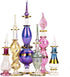 NileCart Egyptian Perfume Bottles 2-5 in Collection Set of 6 Mouth-Blown Decorative Pyrex Glass with Handmade Golden Egyptian Decoration for Perfumes & Essential Oils