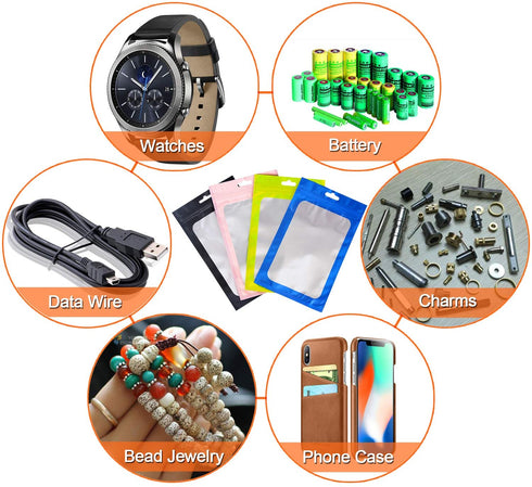 100-pack resealable mylar bags with front window Smell Proof bag packaging pouch bag for lip gloss eyelash cookies sample food jewelry electronics |flat|cute|(Pink, 3.54—4.72 inches)