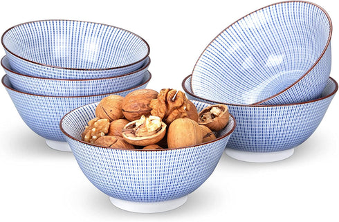 Cibeat 6 Pack 23 oz Premium Porcelain Bowls Set, 6 inch Cereal Bowls, Ceramic Bowls for Soup, Salad, Pasta, Rice, Large Capacity Ramen Bowls, Heat and Cold Resistant, Microwave and Dishwasher Safe