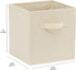 Amazon Basics Collapsible Fabric Storage Cubes Organizer with Handles, Beige - Pack of 6