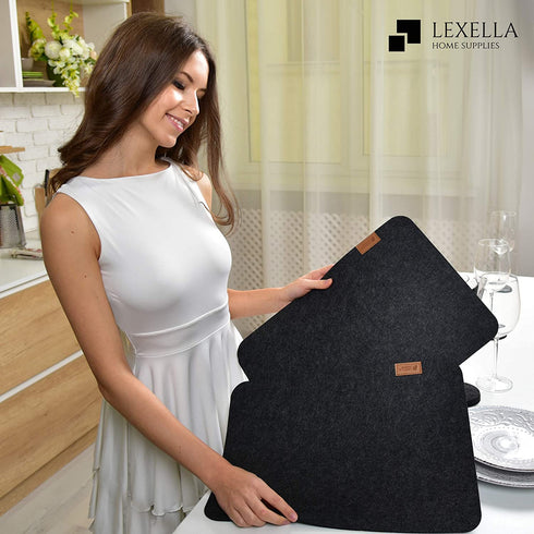 Lexella Placemats for Dining Table Set of 6 Place Mats and 6 Coasters for Drinks - Place Mats for Kitchen Table with Coasters - Set of 12