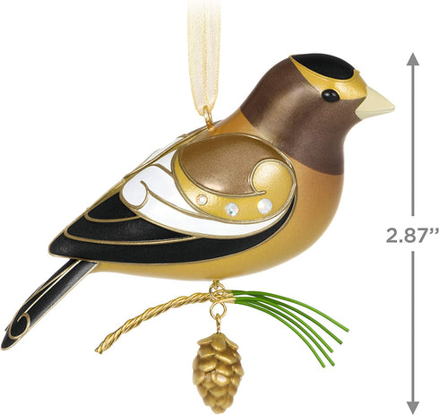 Hallmark Keepsake Christmas Ornament 2021, 2.87 in, The Beauty of Birds Evening Grosbeak