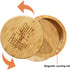 Totally Bamboo Salt Keeper Duet Salt and Pepper Bowl, Salt Cellar and Storage Box with Two Compartments, Magnetic Swivel Lid, Salt and Pepper Engraved Artwork on Lid