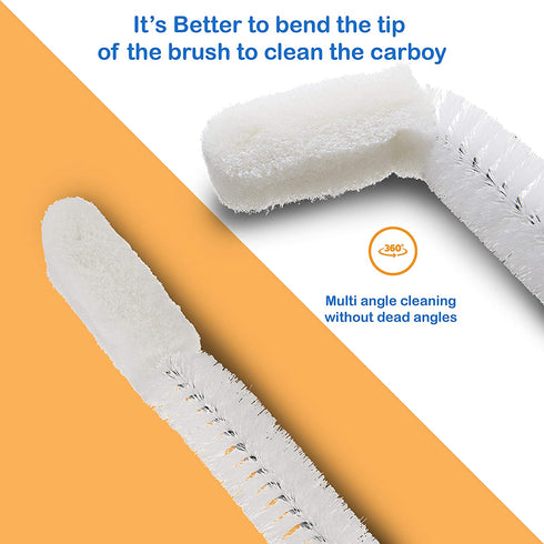 FryOilSaver Co, B217c Five Gallon Carboy Washing Brush, Homebrew Kit Cleaning Brush, Beer Brewing Equipment Cleaning Tools, Extra Strong Nylon Bristles Will Not Scratch Glass or Plastic, 27" Long