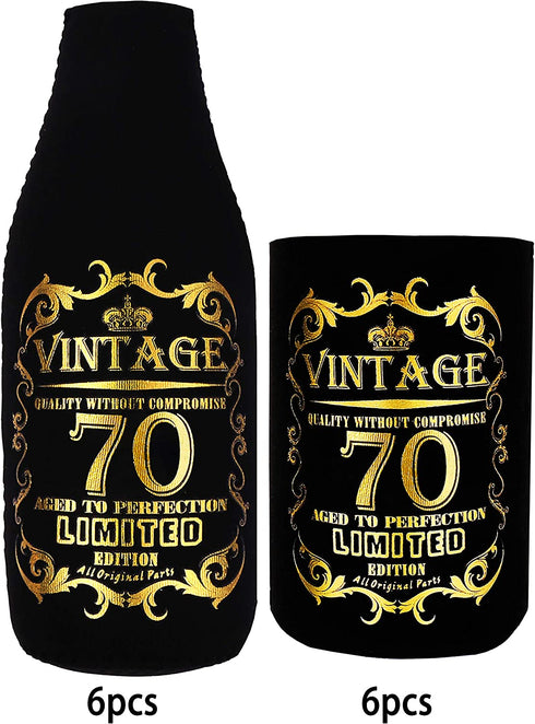 Cheers To 70th Years, 70th Birthday Can Bottle Cooler, 70th Birthday Gifts for Men, 70th Birthday Sleeve, 70th Birthday Decorations for Men, 70th Birthday Party Supplies, 70th Birthday Favors