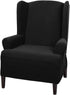 MAYTEX 1 Piece Black Pixel Ultra Soft Stretch Wing Back Arm Chair Furniture Cover Slipcover