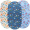Bassinet Sheet Set 3 Pack Jersey Knit Ultra Soft Stretchy for Baby Boy Girl Compatible with Halo, MiClassic, Chicco Lullago Mattress Dinosaur Elephant Giraffe Rabbit Blue Yellow Green by Knlpruhk