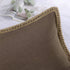 Phantoscope Pack of 2 Farmhouse Decorative Throw Pillow Covers Burlap Linen Trimmed Tailored Edges Pillowcase, Grey, 18 x 18 inches, 45 x 45 cm